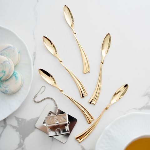 Bộ 05 thìa (muỗng) uống trà mạ vàng kèm lọc trà | Yamaco Aurora G/P AUG - TS5