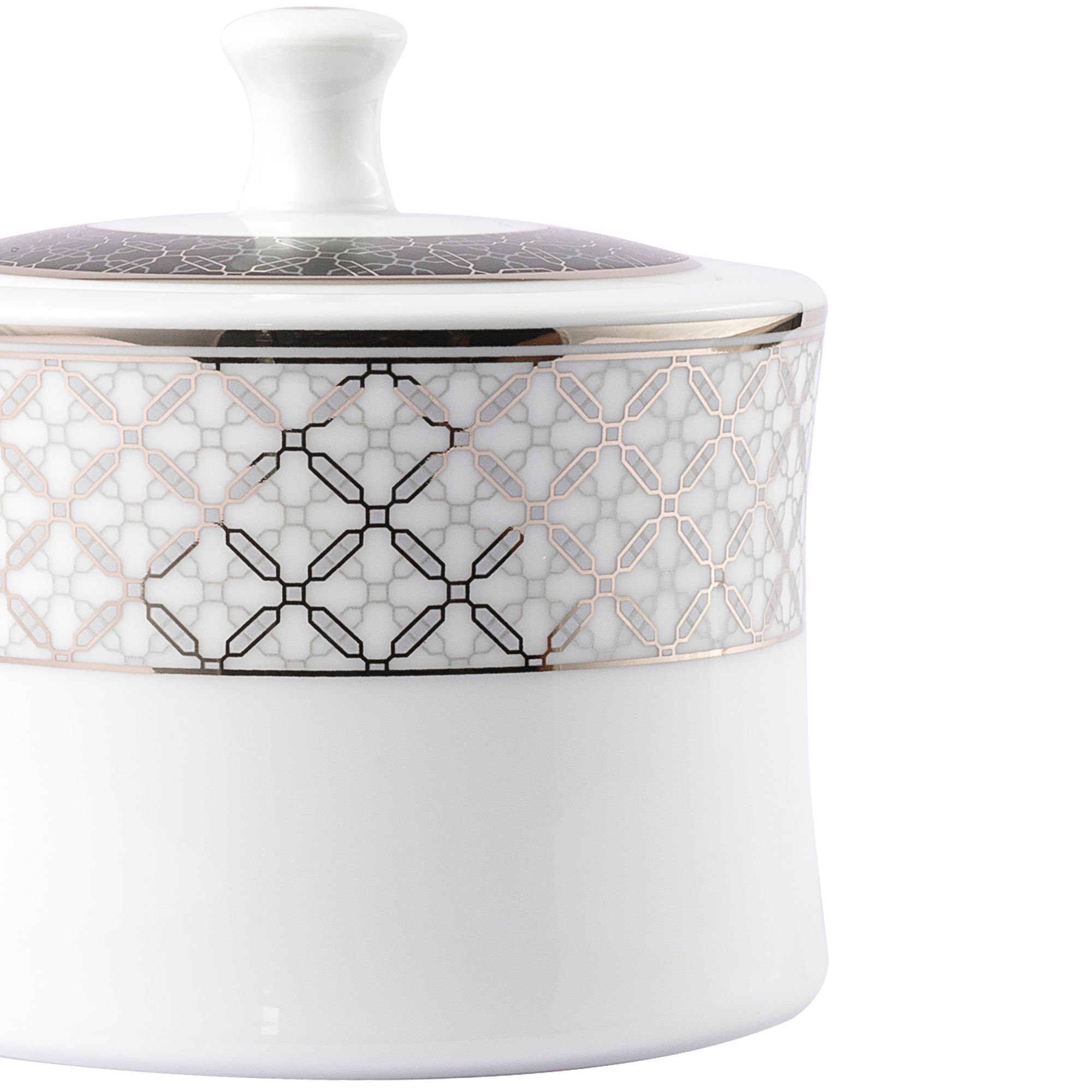 Bình (hũ) đường có nắp đậy dung tích 375ml sứ trắng | Noritake City Table 1788L - 91125