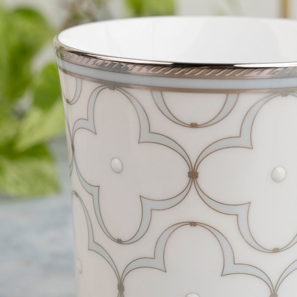Cốc (ly) uống nước, cà phê dung tích 395ml sứ xương | Noritake Trefolio Platinum 4957L - T93656