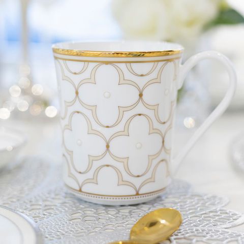  Cốc (ly) uống nước, cà phê dung tích 395ml sứ xương | Noritake Trefolio Gold 4945L - T93656 