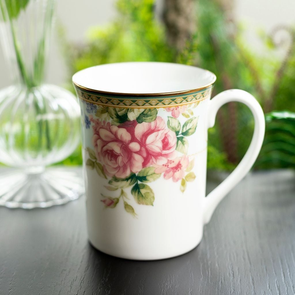 Cốc (ly) uống nước, cà phê dung tích 310ml sứ trắng | Noritake Rosa Basket 1736L - T91332K