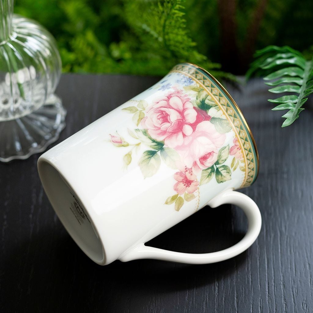 Cốc (ly) uống nước, cà phê dung tích 310ml sứ trắng | Noritake Rosa Basket 1736L - T91332K