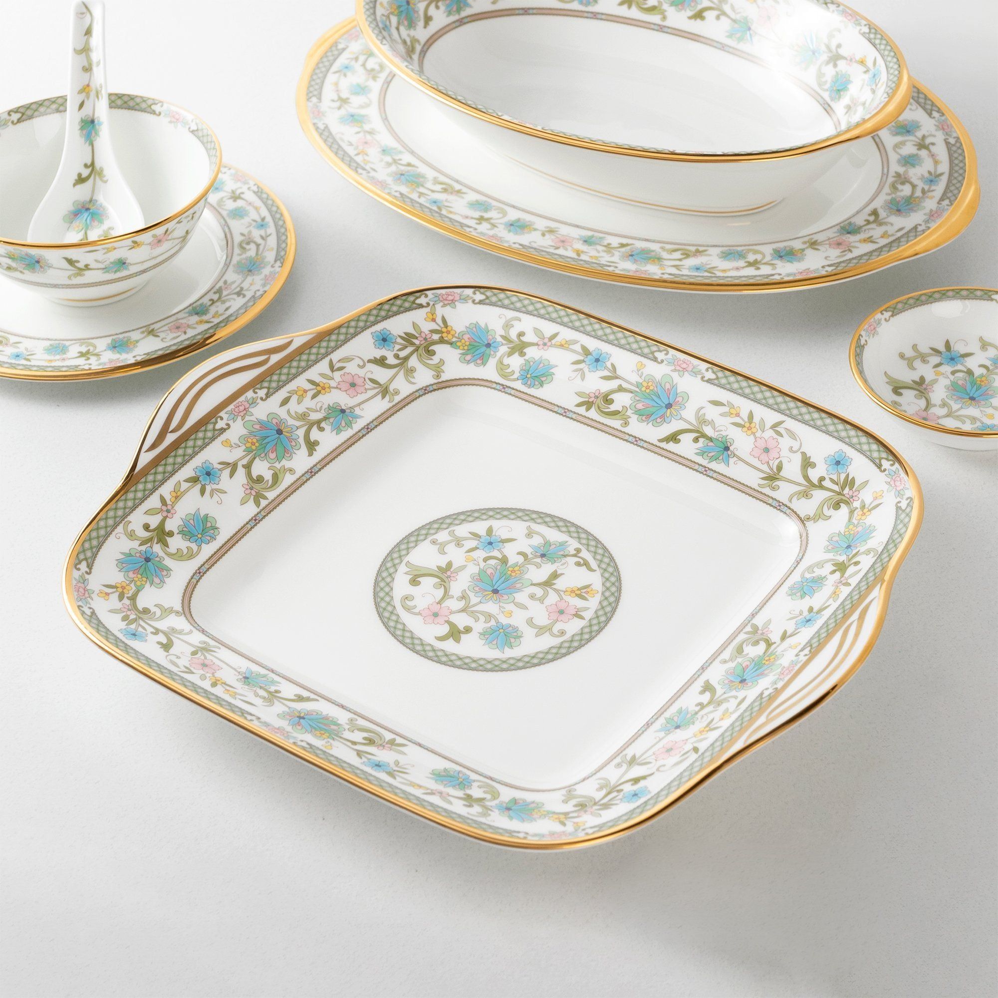 Đĩa vuông cỡ lớn cạnh dài 28,1cm sứ xương Nhật Bản | Noritake Yoshino 9983J - 59847