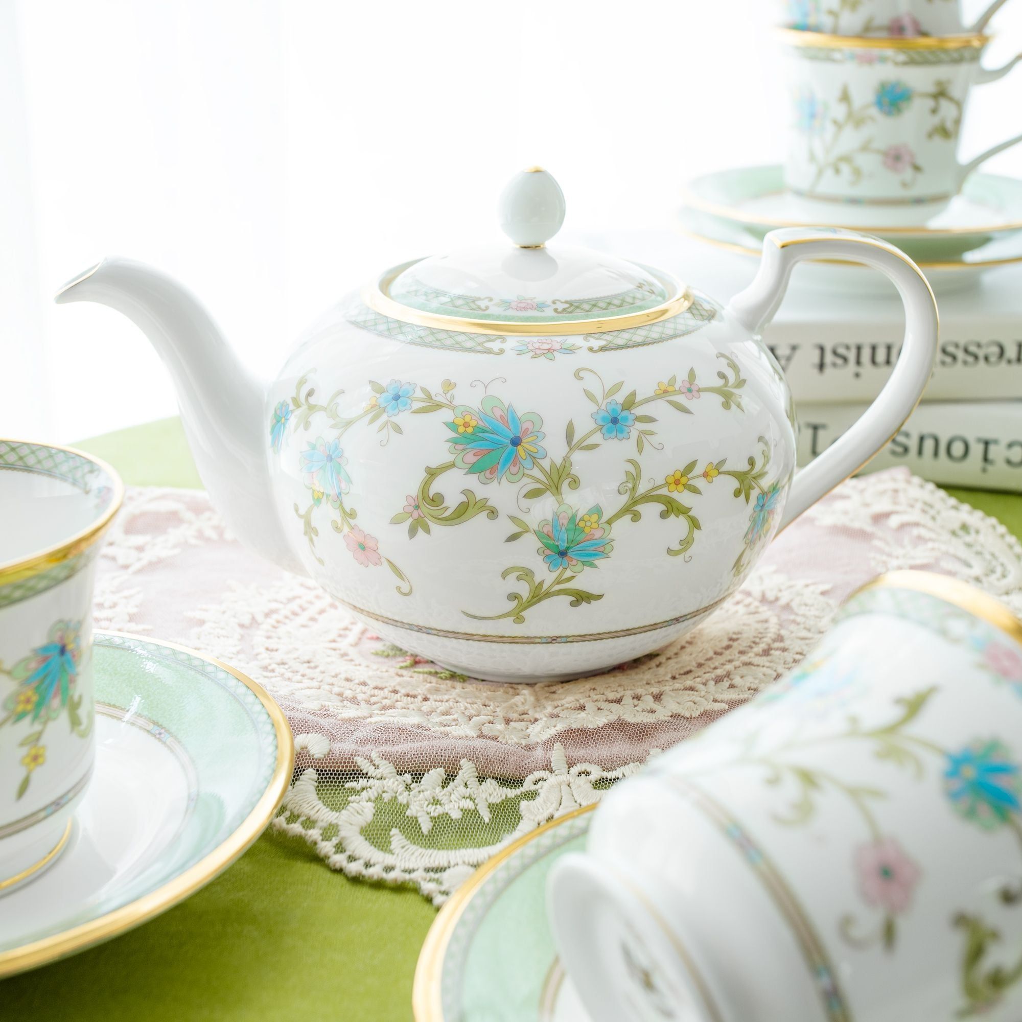 Bộ ấm chén trà nhỏ (ấm 600ml, chén 125ml) 13 món sứ xương Nhật Bản | Noritake Yoshino 9983J -  T014XS