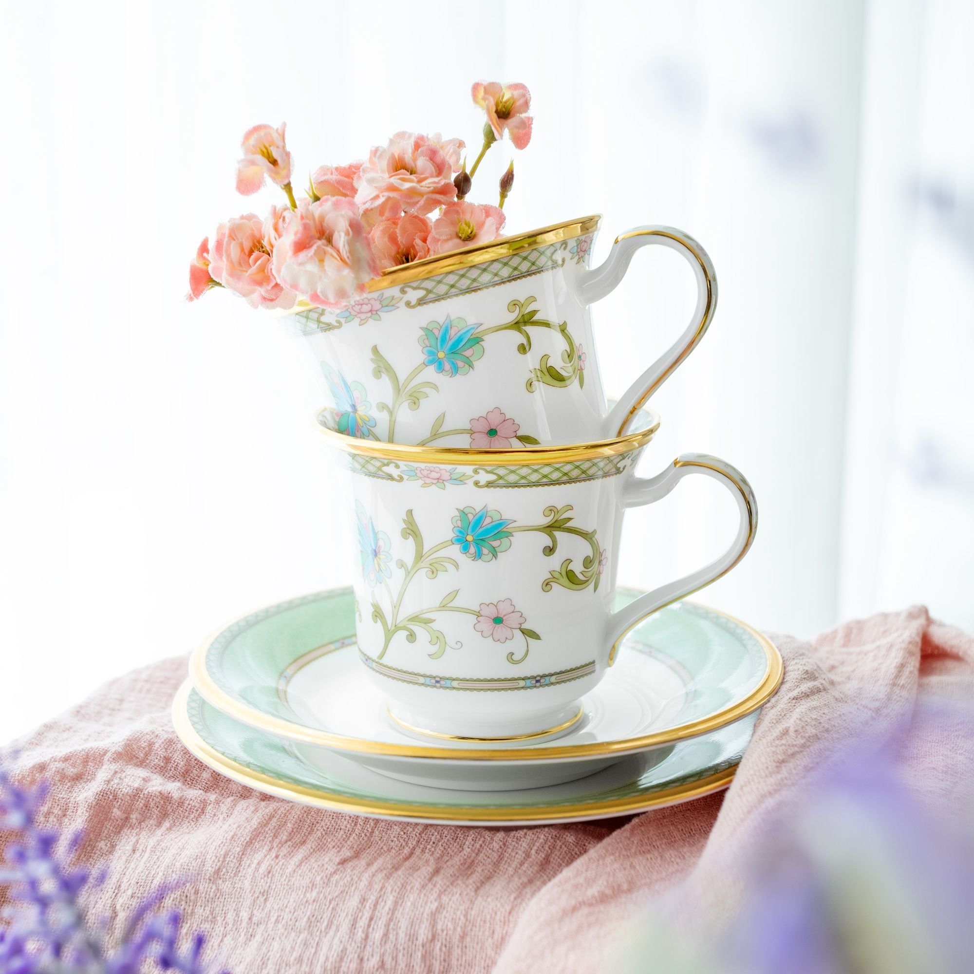 Bộ ấm chén uống trà (ấm 1.090ml, chén 220ml) 13 món sứ xương Nhật Bản | Noritake Yoshino 9983J - T014R