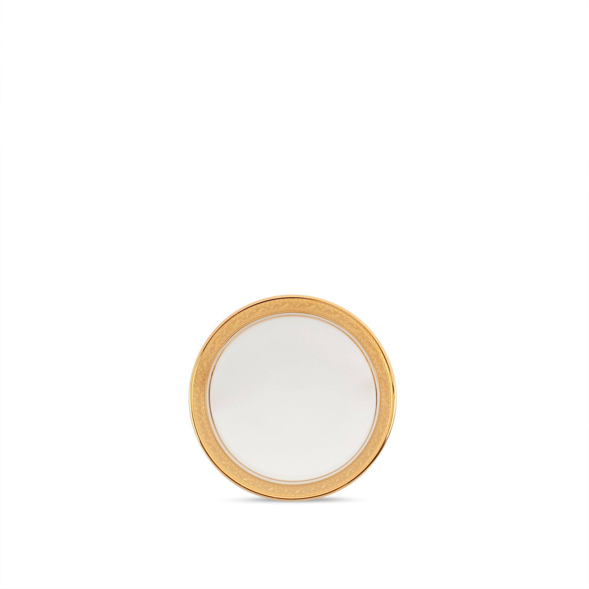 Đĩa tròn 9,8cm đựng nước chấm, gia vị sứ trắng | Noritake Crestwood Gold 4167L - 91419