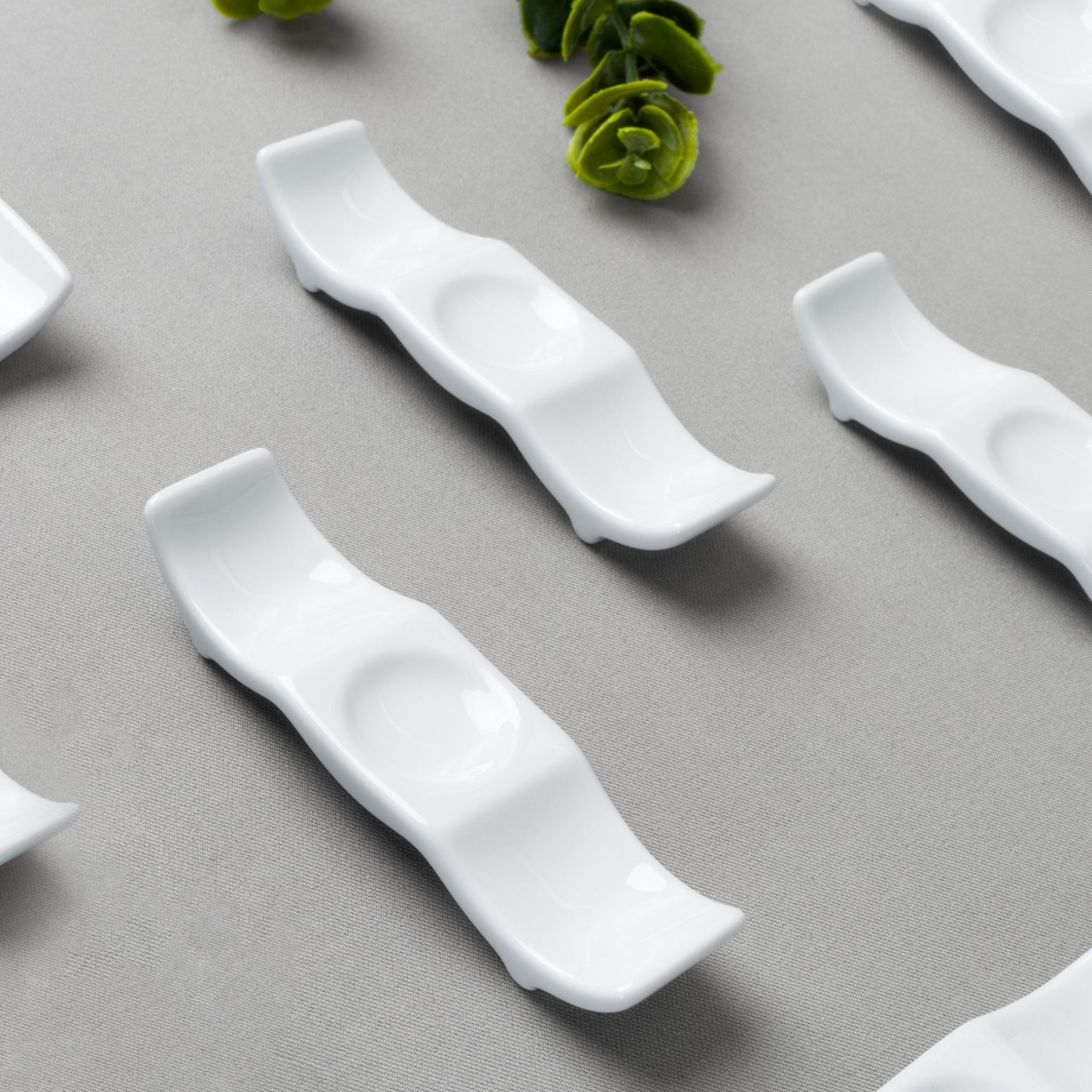 Bộ 06 gác đũa và thìa (gác muỗng đũa) dài 10,8cm sứ trắng | Noritake Art Stage 4257L - S91831