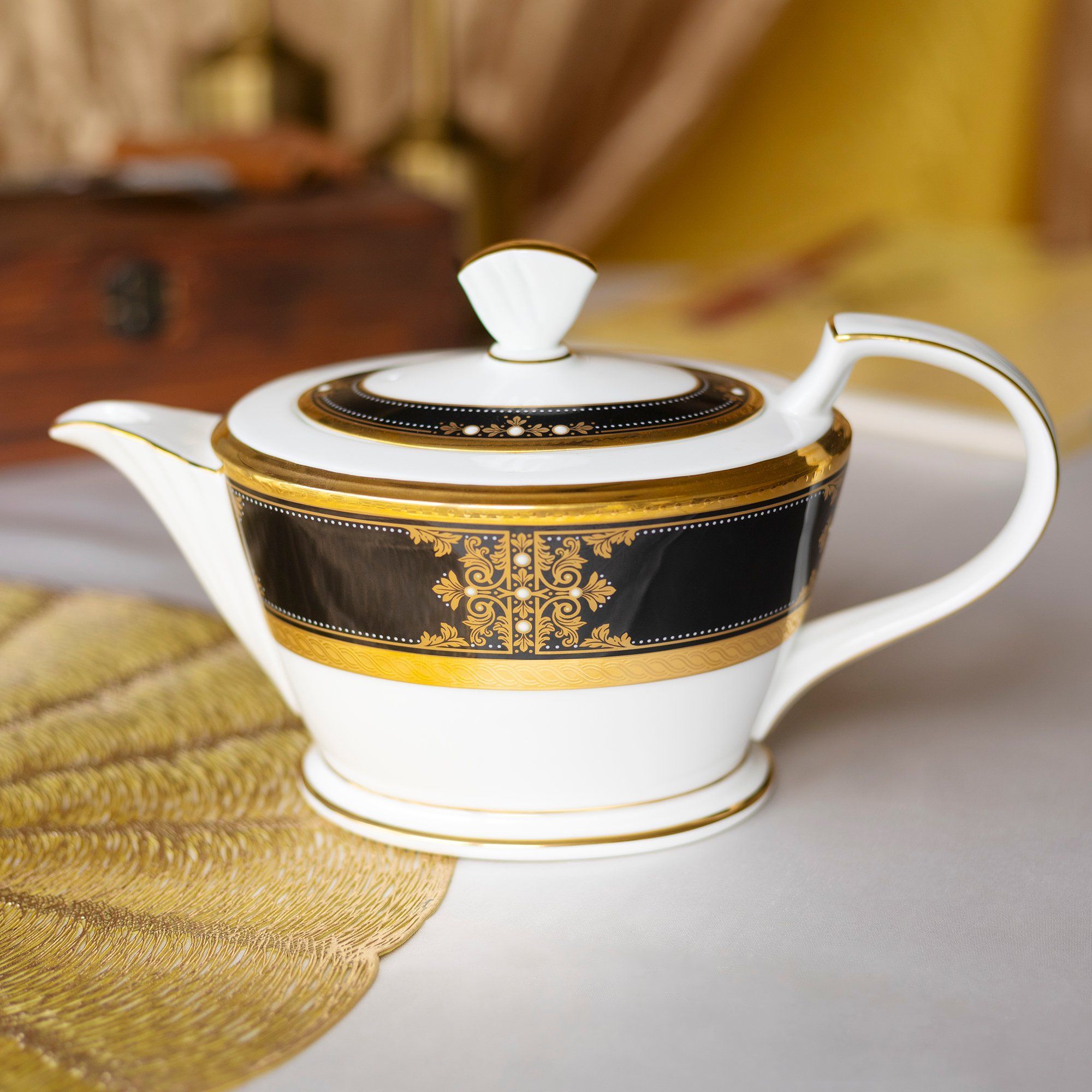 Ấm trà (bình trà) dung tích 880ml sứ xương Nhật Bản | Noritake Evening Majesty 4818J - T59563