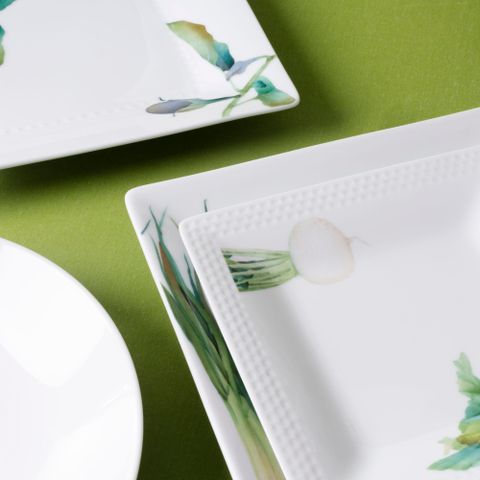  Bộ bát đĩa ăn châu Á cơ bản 22 món (cho 6 người) sứ trắng | Noritake Kyoka Shunsai 1620-17L - D022AC 