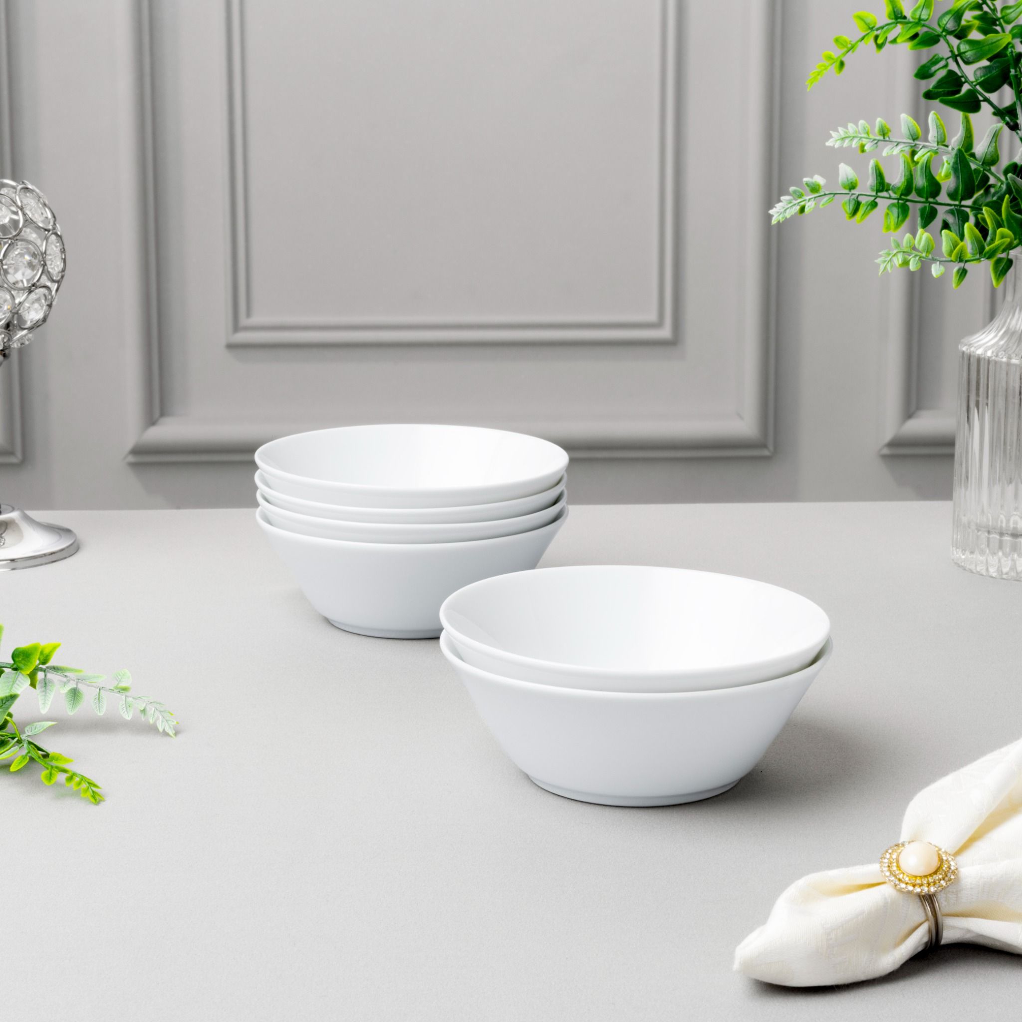 Bộ 06 bát cơm (chén cơm) 12,5cm dung tích 280ml sứ trắng | Noritake Art Stage 3-336L - S91006