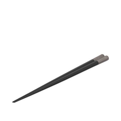 Bộ 01 đôi đũa gỗ Nhật Octagon sơn mài đen chỉ vàng kèm hộp | Hyozaemon Chopstick 1115 - AK-027HG1
