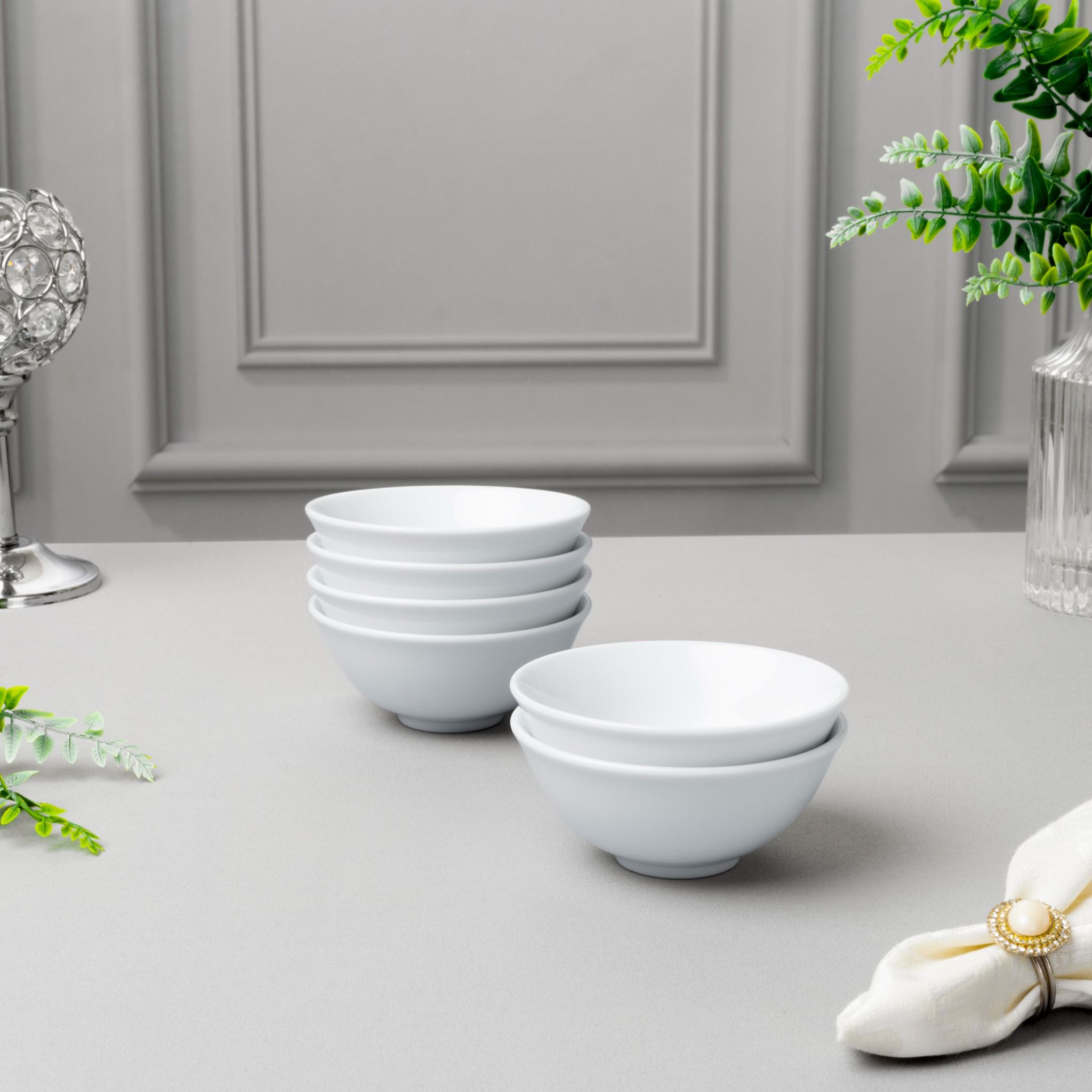 Bộ 06 bát (chén) 9,8cm dung tích 140ml đựng nước chấm, gia vị sứ trắng | Noritake Art Stage 4257L - S91484