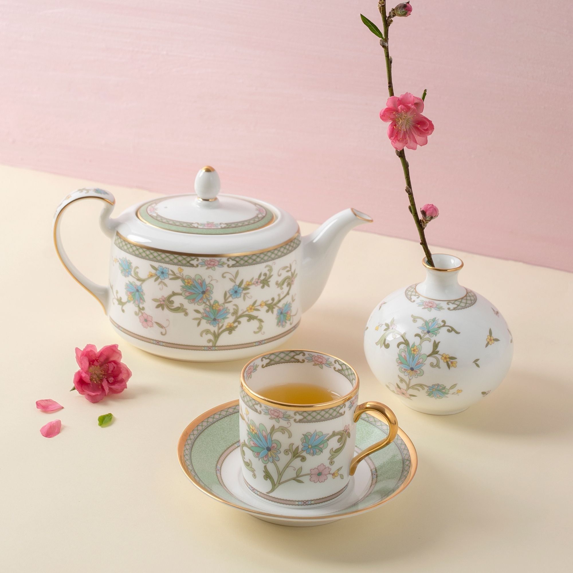 Bình hút lộc để bàn cao cấp 9cm sứ xương nhập khẩu Nhật Bản | Noritake Yoshino 9983J - T53844