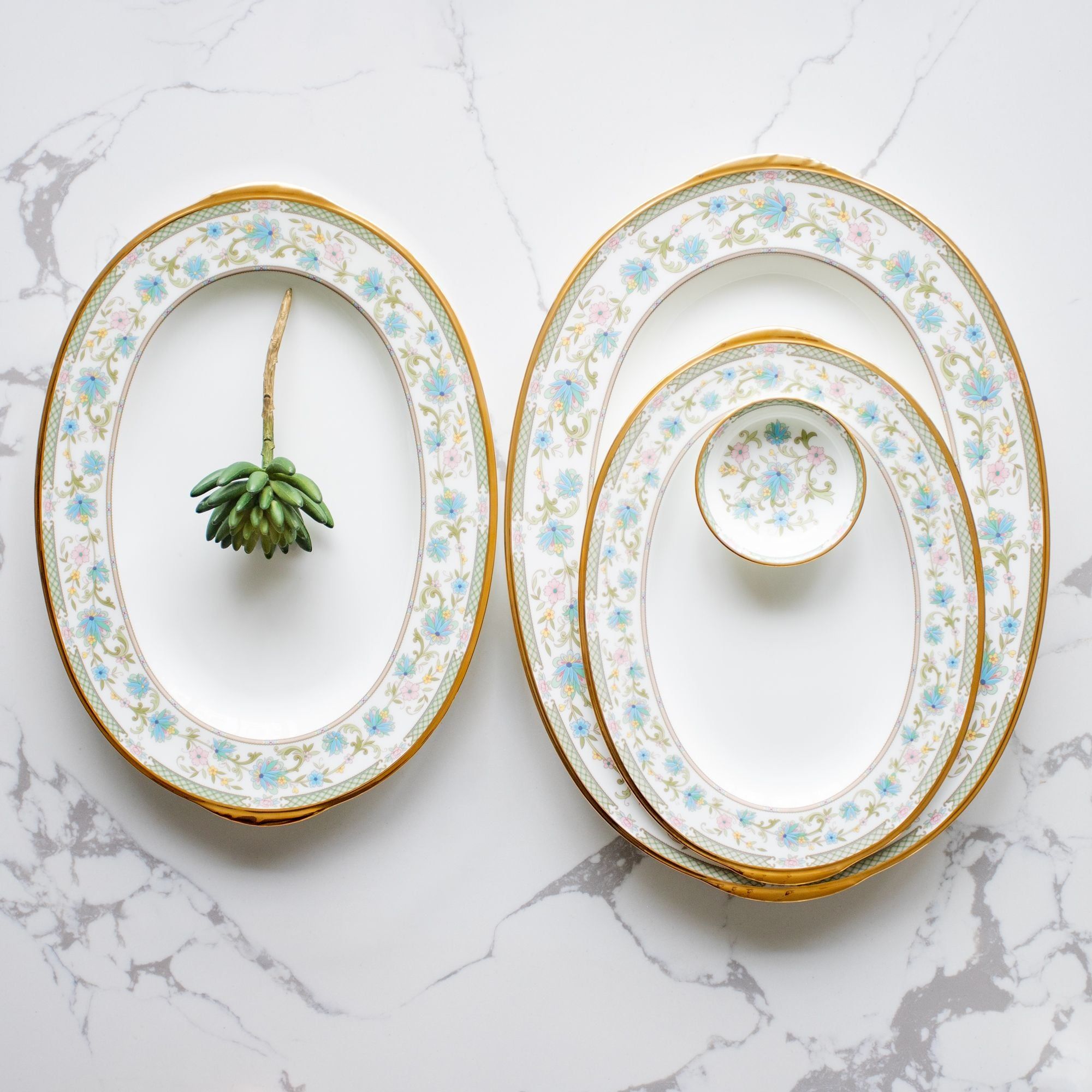 Đĩa Oval cỡ vừa (MD) dài 37,2cm sứ xương Nhật Bản | Noritake Yoshino 9983J - 59544