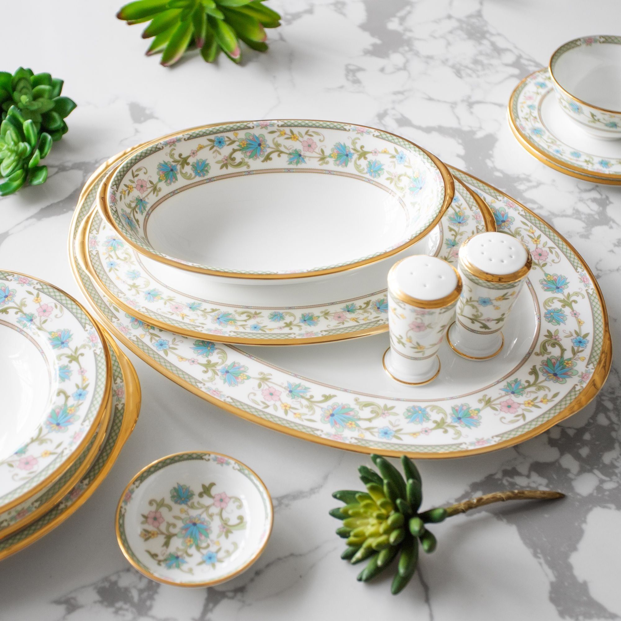 Đĩa Oval cỡ lớn (LG) dài 42,5cm sứ xương Nhật Bản | Noritake Yoshino 9983J - 59543