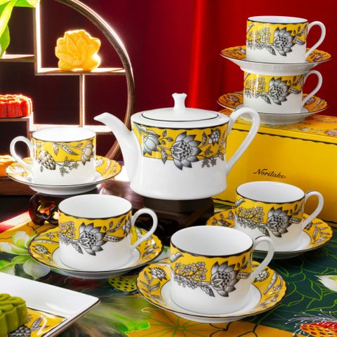  Bộ ấm chén uống trà (ấm 630ml, chén 240ml) 13 món sứ trắng | Noritake Chelsea Estate 1779L - T014M 