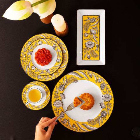  Đĩa tròn cỡ vừa đường kính 21cm (màu vàng) sứ trắng | Noritake Chelsea Estate 1779L - 91011 