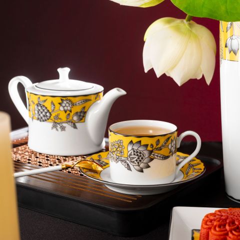  Bộ ấm chén uống trà (ấm 630ml, chén 240ml) 13 món sứ trắng | Noritake Chelsea Estate 1779L - T014M 