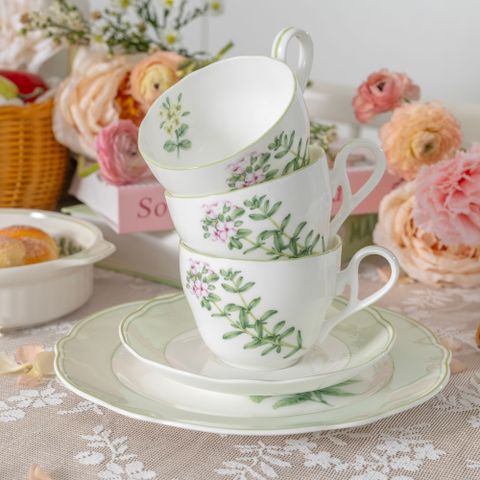  Bộ ấm chén uống trà (ấm 1.030ml, chén 250ml) 15 món sứ xương | Noritake English Herbs 4942L - T017A 