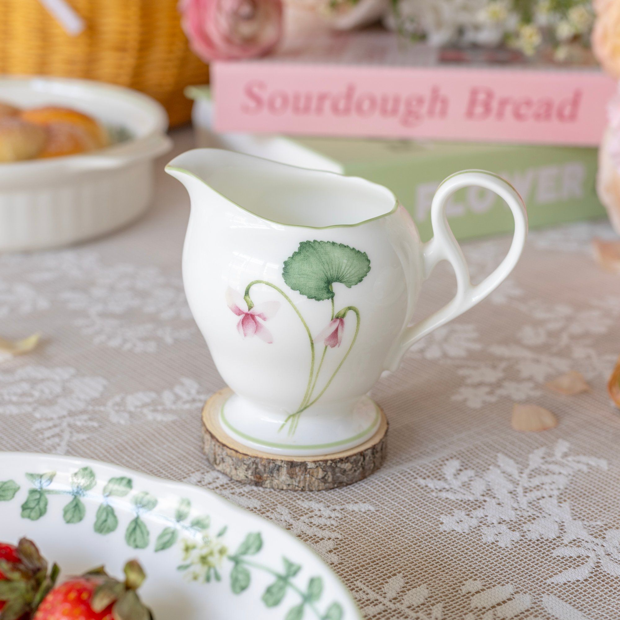 Bộ ấm chén uống trà (ấm 1.030ml, chén 250ml) 15 món sứ xương | Noritake English Herbs 4942L - T017A