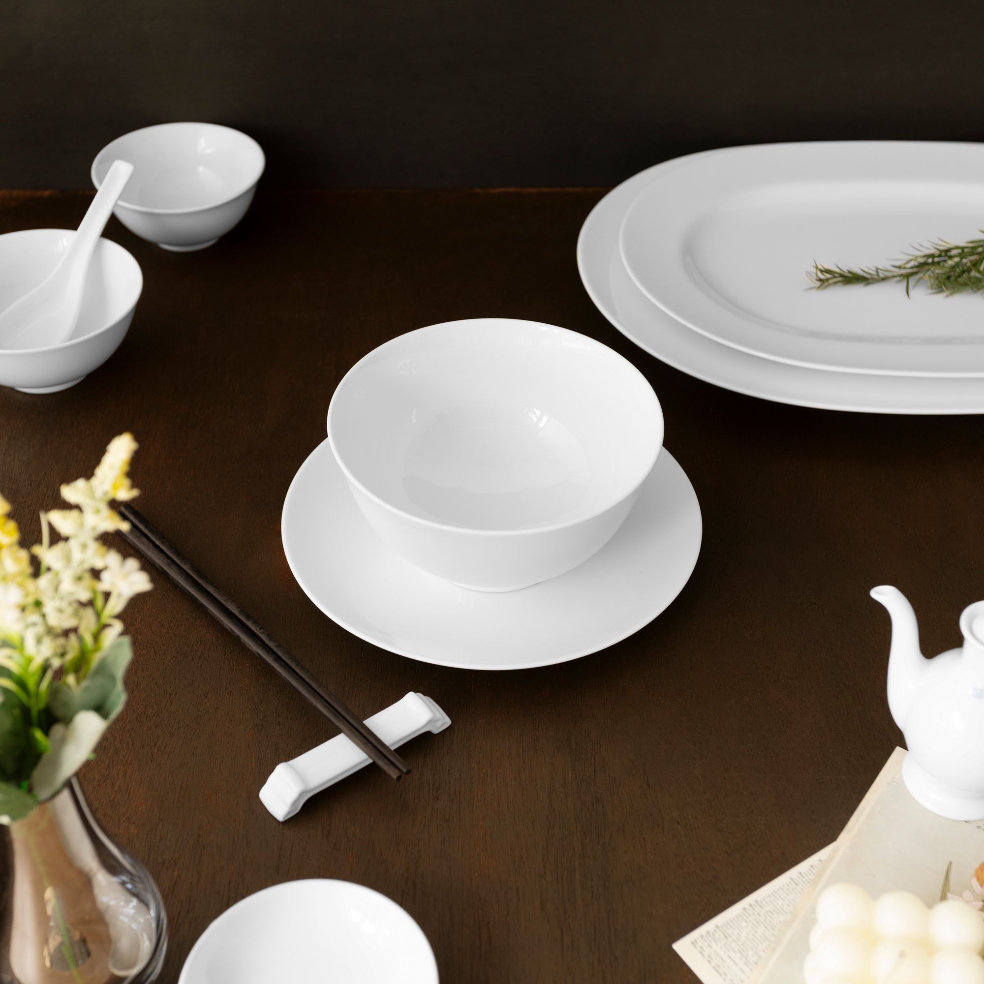 Bát mỳ (tô mỳ) đường kính 16,2cm dung tích 850ml sứ trắng | Noritake Art Stage 4257L - 91895