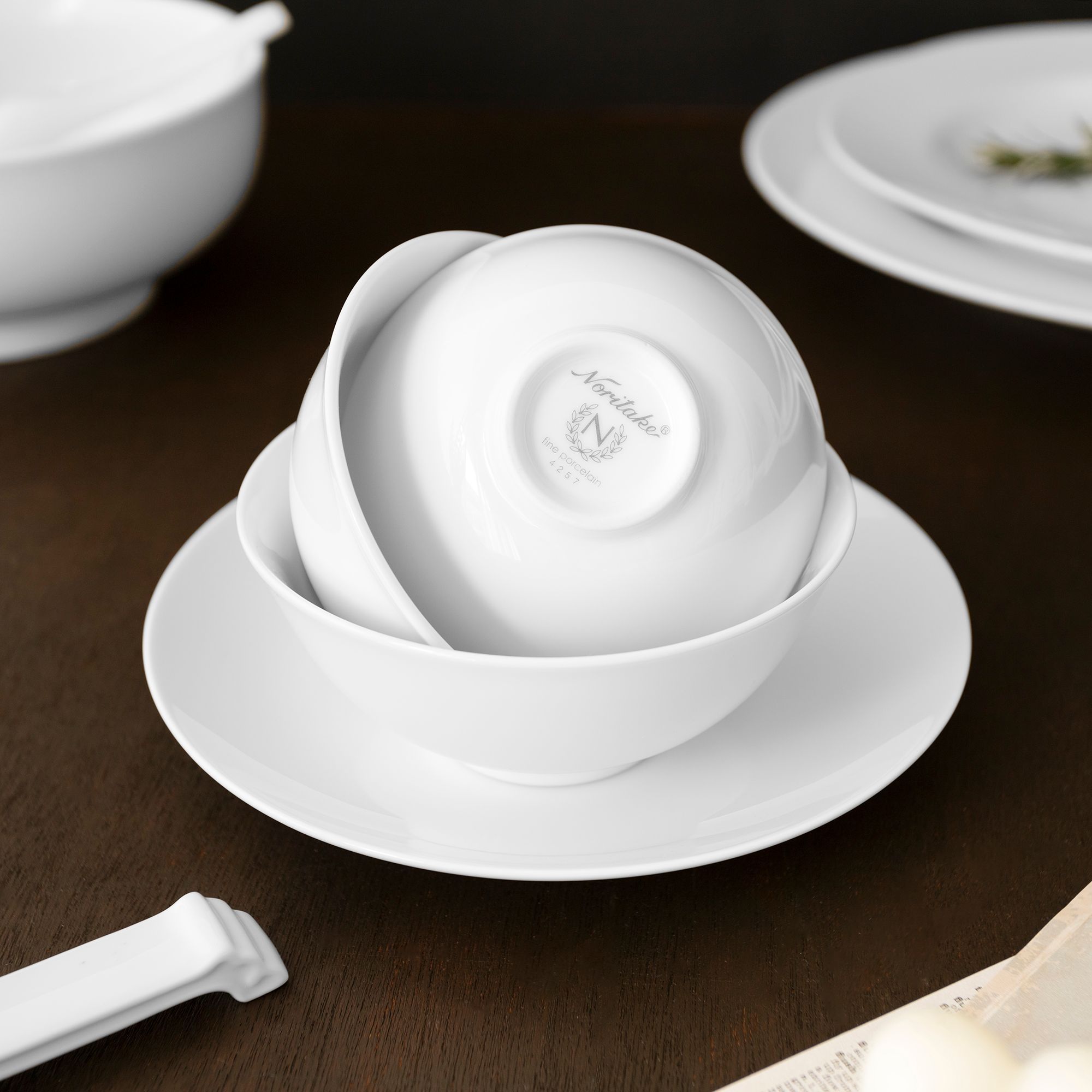 Bát cơm (chén cơm) 12,2cm dung tích 320ml sứ trắng | Noritake Art Stage 4257L - 91481