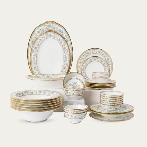  Bộ bát đĩa ăn châu Á đầy đủ 38 món (cho 6 người) sứ xương Nhật Bản | Noritake Yoshino 9983J - D038AA 
