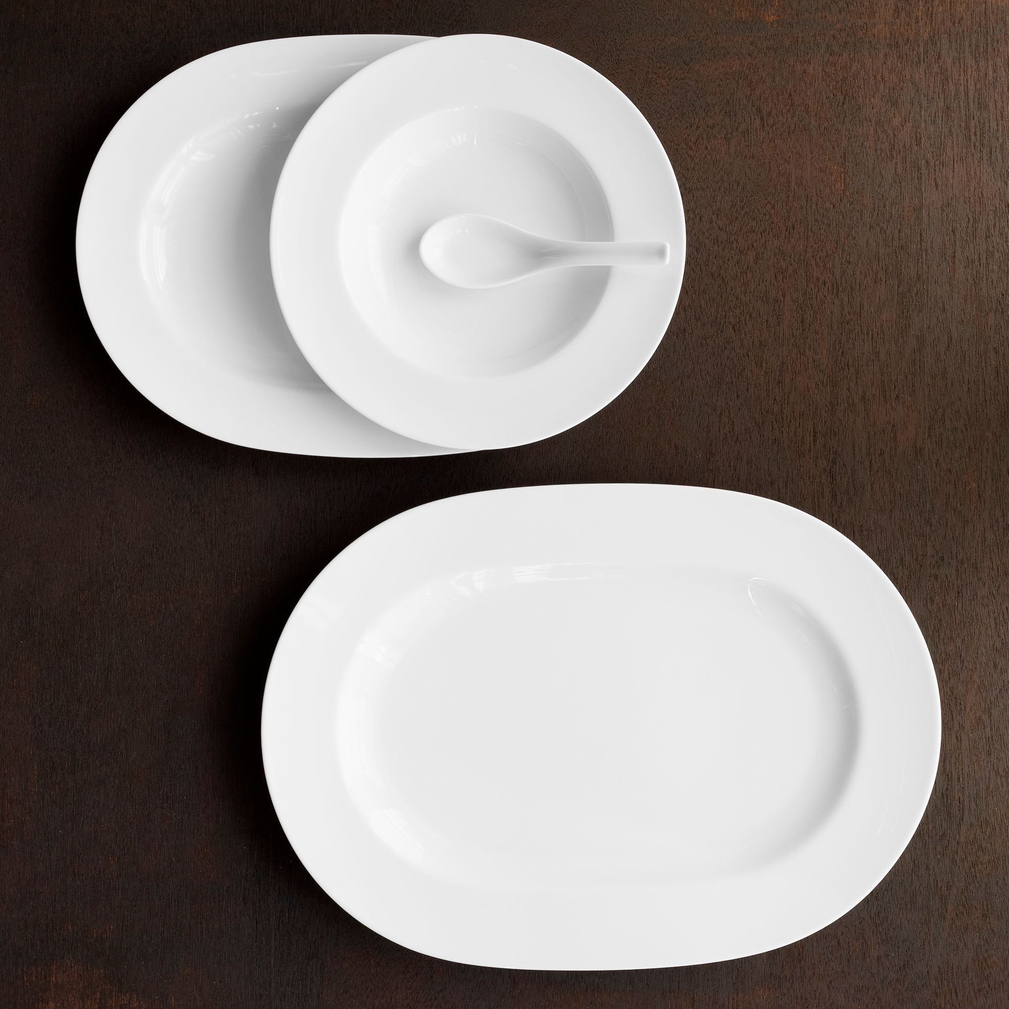 Đĩa sâu lòng 24,4cm dung tích 380ml sứ trắng | Noritake Art Stage 1609L - 91177