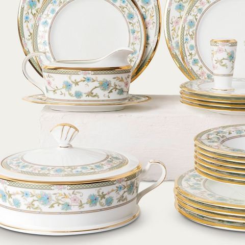  Bộ đĩa ăn kiểu Âu 22 món (cho 6 người) sứ xương Nhật Bản | Noritake Yoshino 9983J - D024AK 