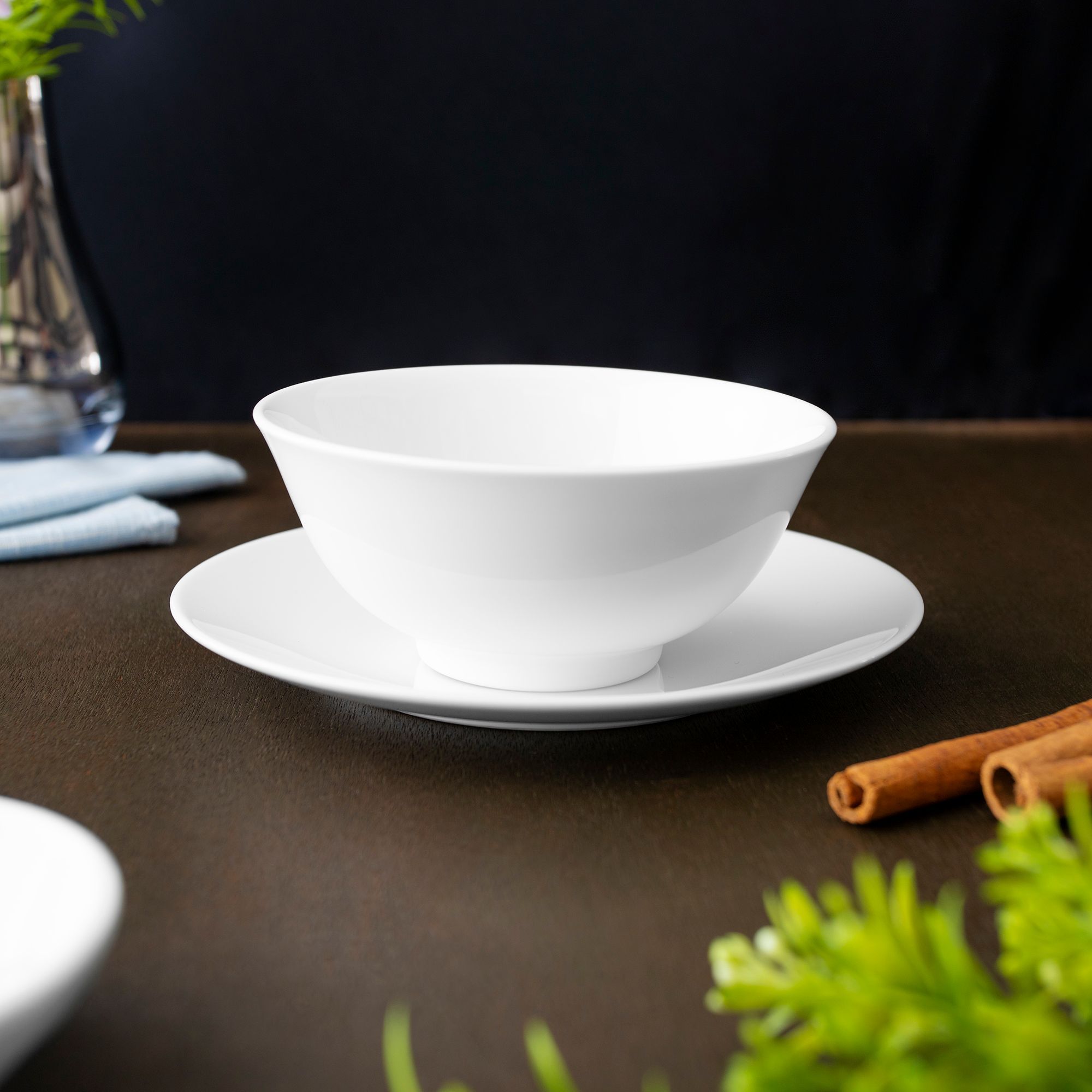 Bát (chén) 10,7cm dung tích 220ml đựng nước chấm, soup sứ trắng | Noritake Art Stage 4257L - 91482