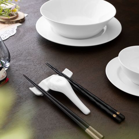  Dụng cụ gác đũa & thìa (gác đũa muỗng) dài 10,8cm sứ trắng | Noritake Art Stage 4257L - 91831 