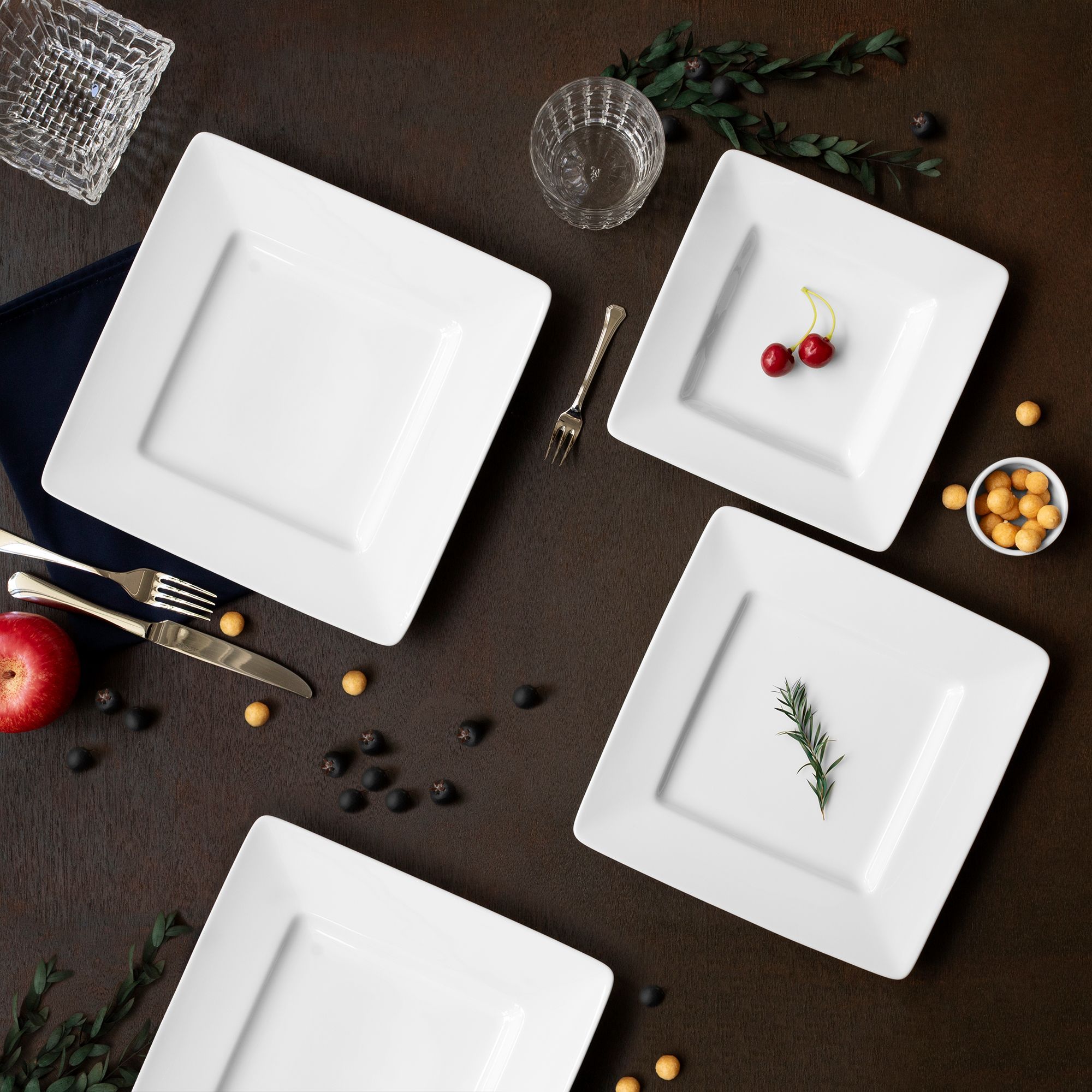 Đĩa vuông cỡ vừa cạnh dài 24,7cm sứ trắng | Noritake Art Stage 1609L - 91135