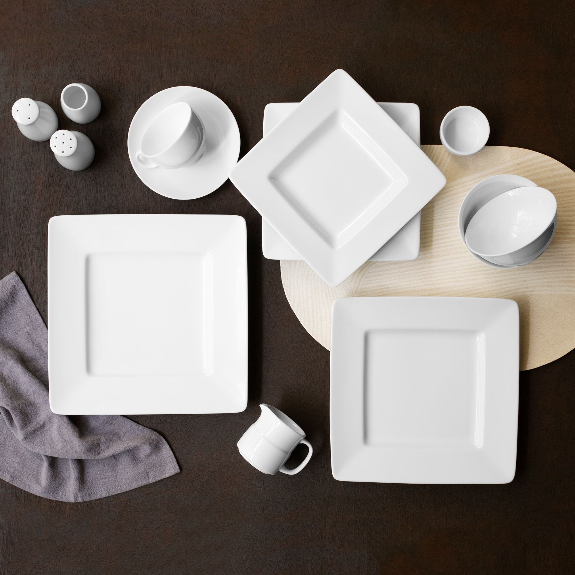 Đĩa vuông cỡ vừa cạnh dài 24,7cm sứ trắng | Noritake Art Stage 1609L - 91135