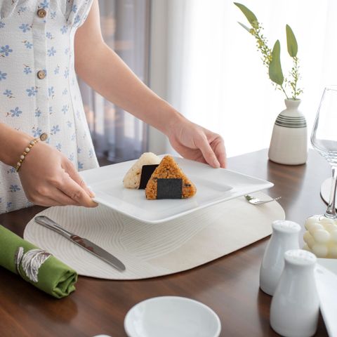  Đĩa vuông sâu lòng cỡ vừa cạnh dài 20,6cm sứ trắng | Noritake Art Stage 1609L - 91136 