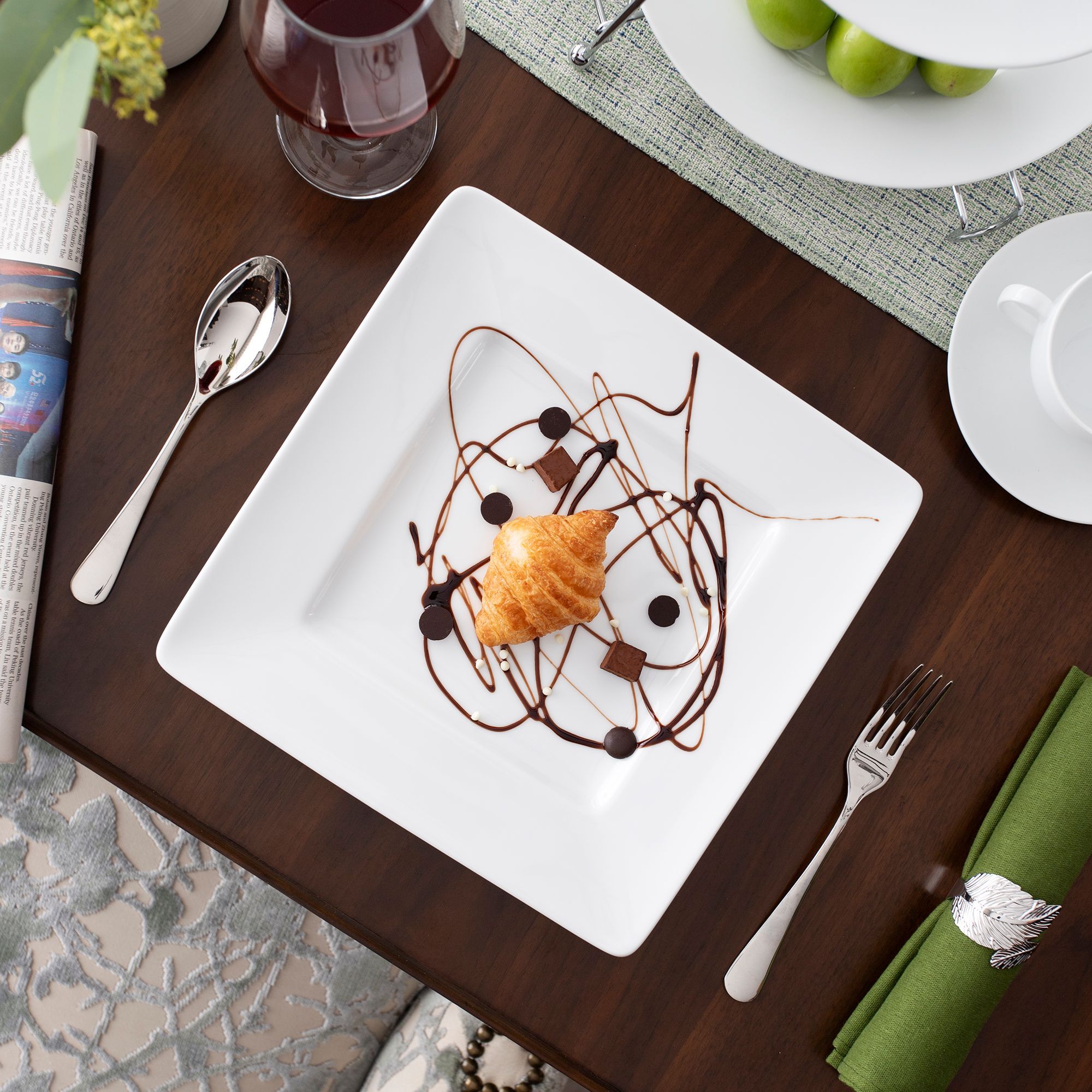 Đĩa vuông cỡ vừa cạnh dài 24,7cm sứ trắng | Noritake Art Stage 1609L - 91135