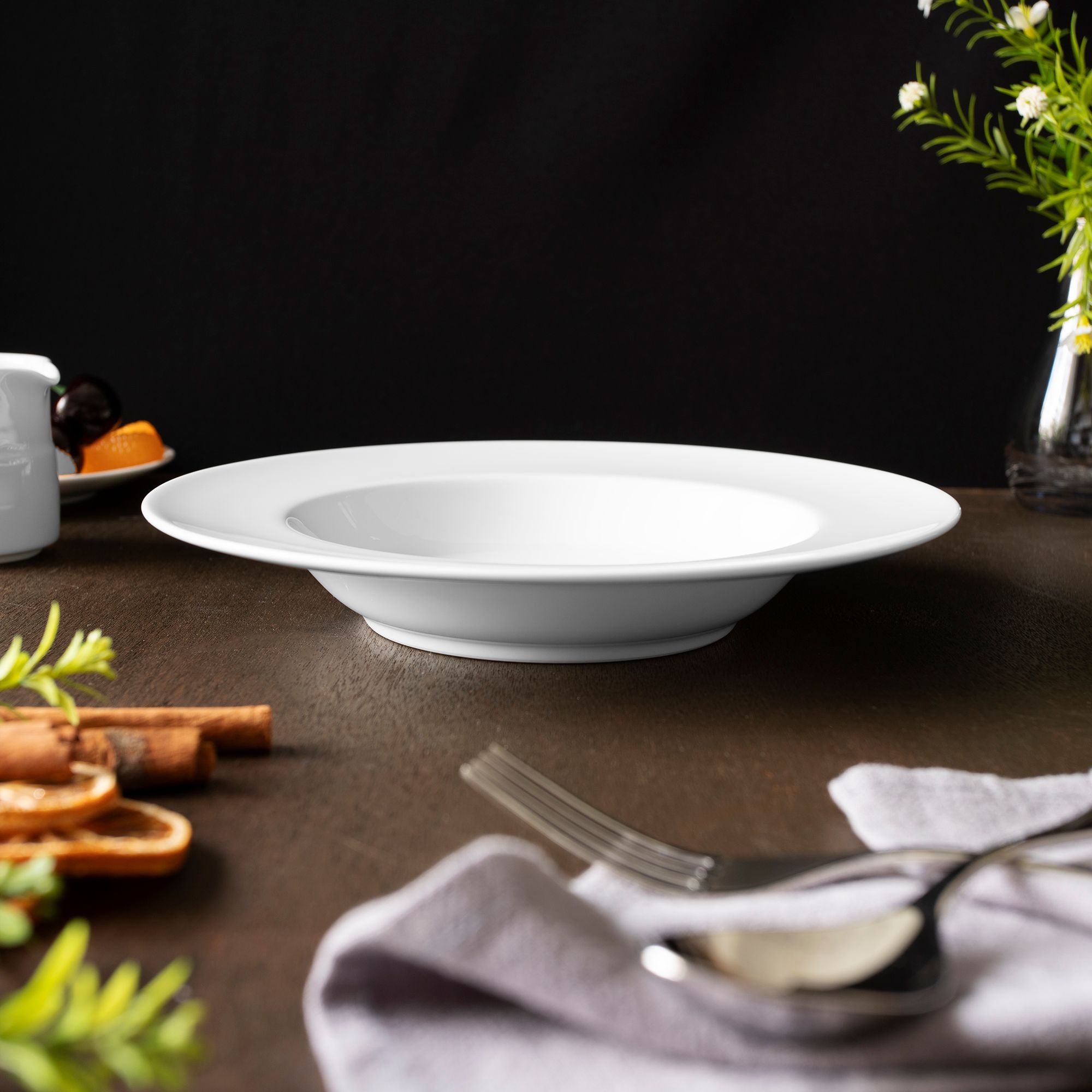 Đĩa sâu lòng 24,4cm dung tích 380ml sứ trắng | Noritake Art Stage 1609L - 91177