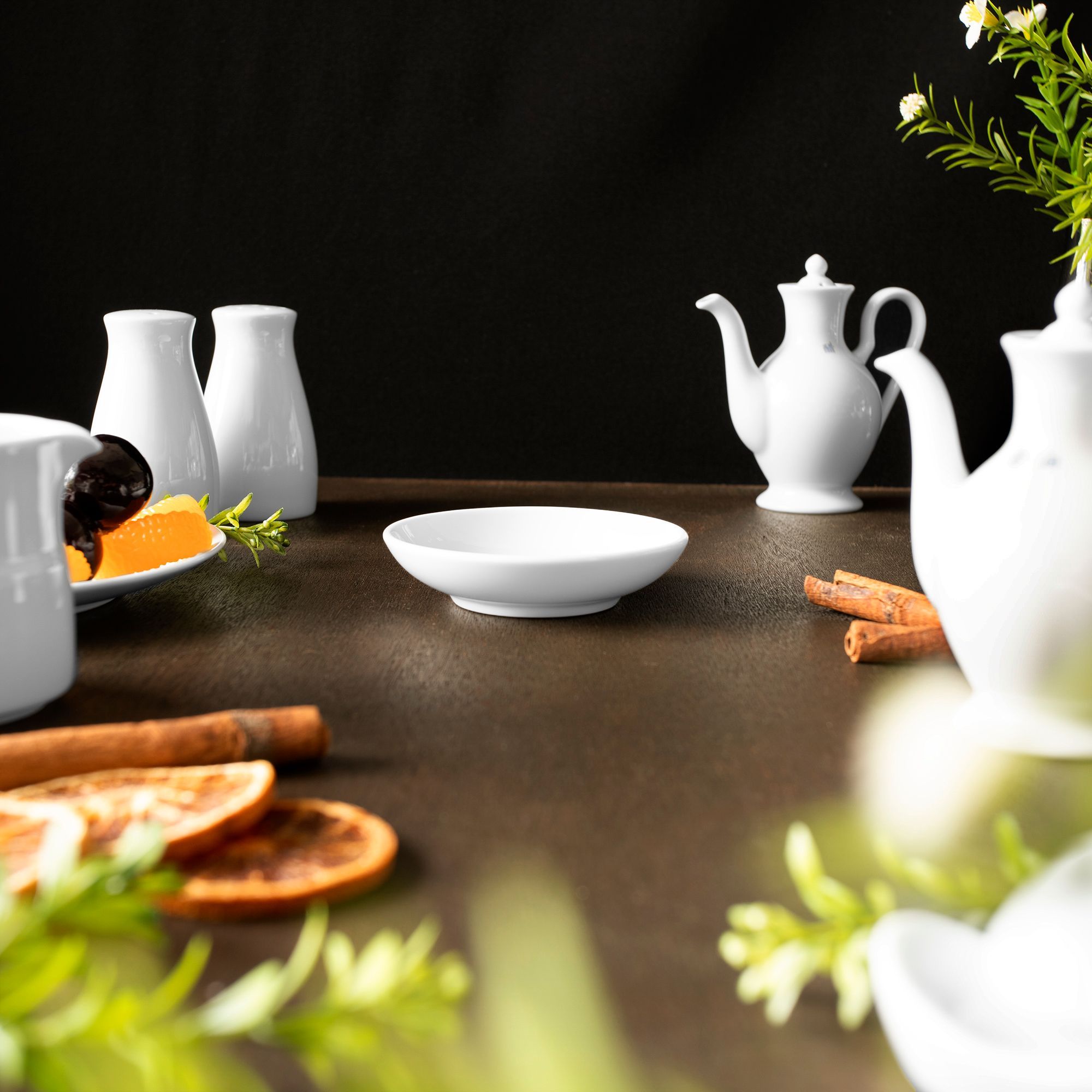 Đĩa tròn 9,8cm đựng nước chấm, gia vị sứ trắng | Noritake Art Stage 4257L - 91419