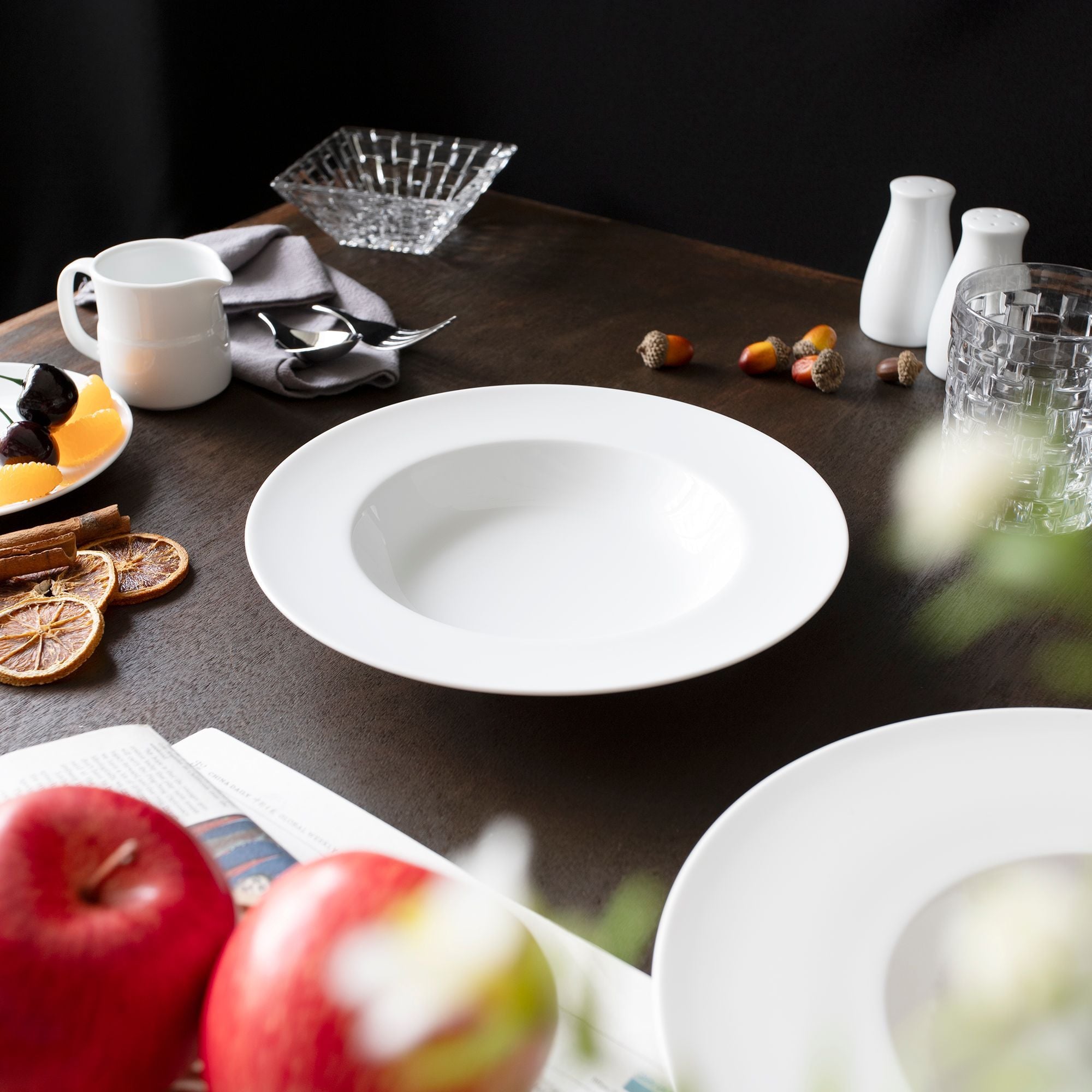 Đĩa sâu lòng 24,4cm dung tích 380ml sứ trắng | Noritake Art Stage 1609L - 91177