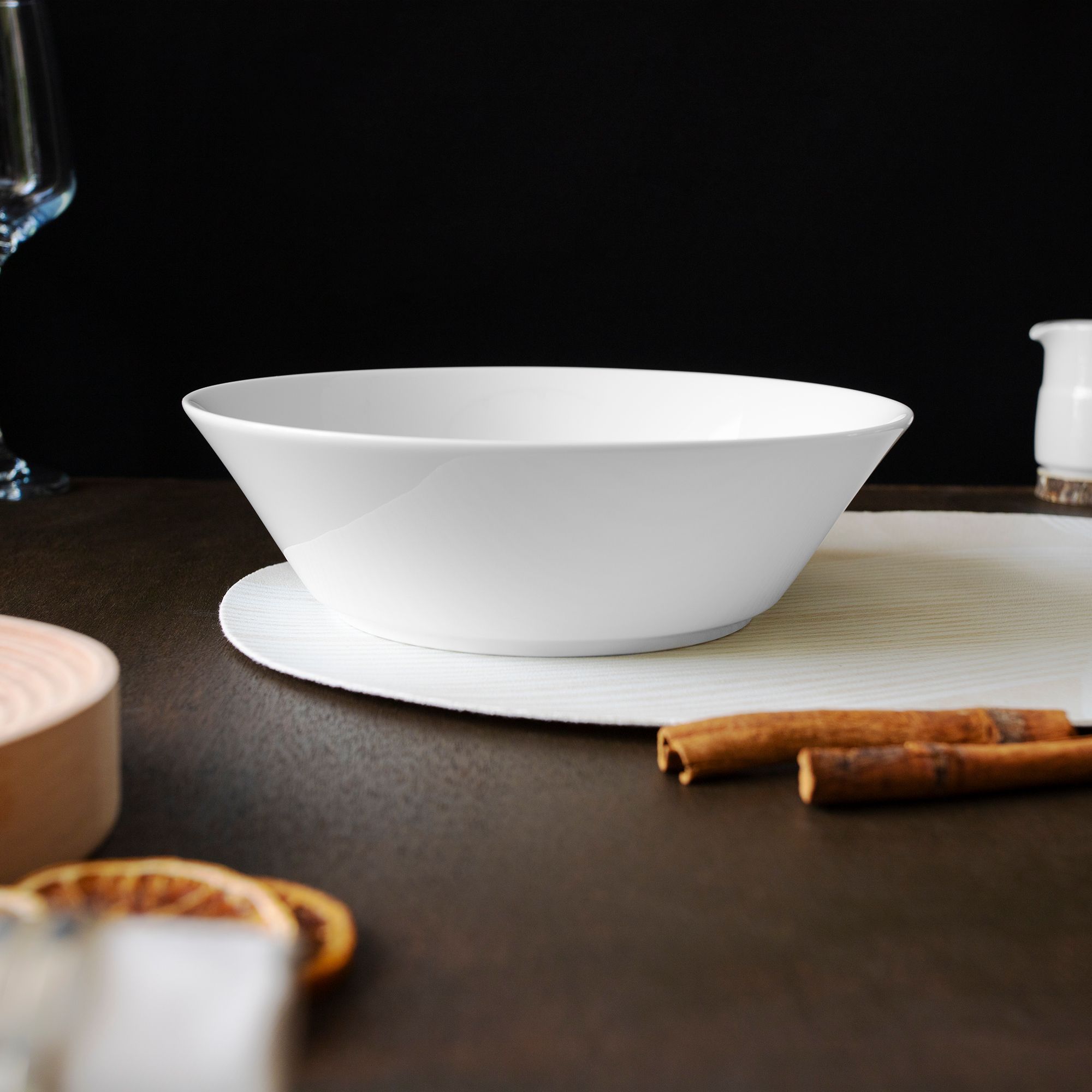 Bát canh (tô canh) tròn 22,2cm dung tích 1.400ml sứ trắng | Noritake Art Stage 3-336L - 91008