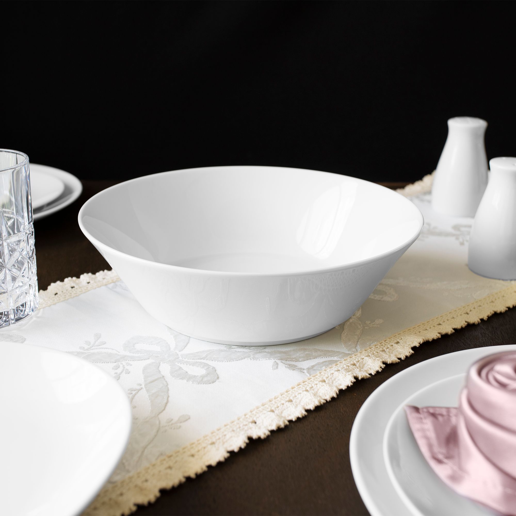 Bát canh (tô canh) tròn 22,2cm dung tích 1.400ml sứ trắng | Noritake Art Stage 3-336L - 91008