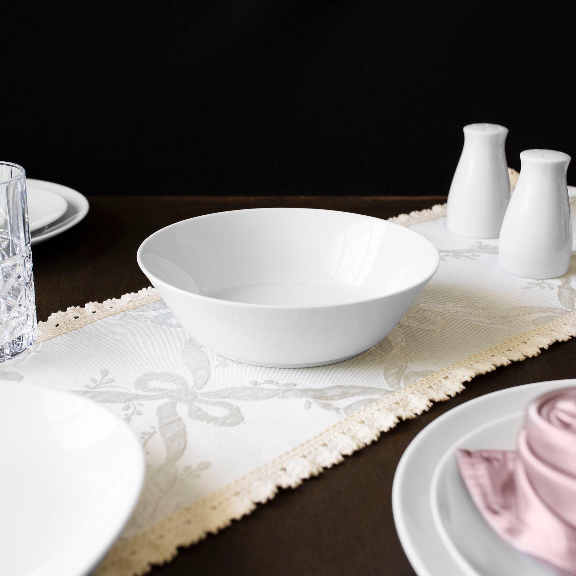 Bát (tô) đa năng 17,5cm dung tích 640ml đựng soup, đồ chiên xào sứ trắng | Noritake Art Stage 3-336L - 91097