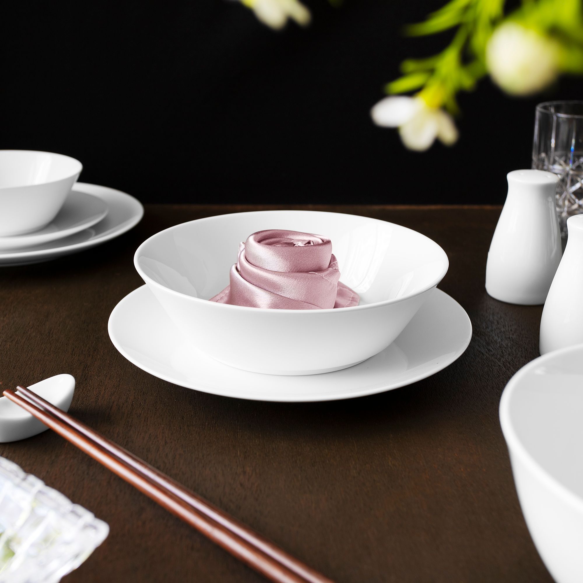 Bát (tô) đa năng 17,5cm dung tích 640ml đựng soup, đồ chiên xào sứ trắng | Noritake Art Stage 3-336L - 91097