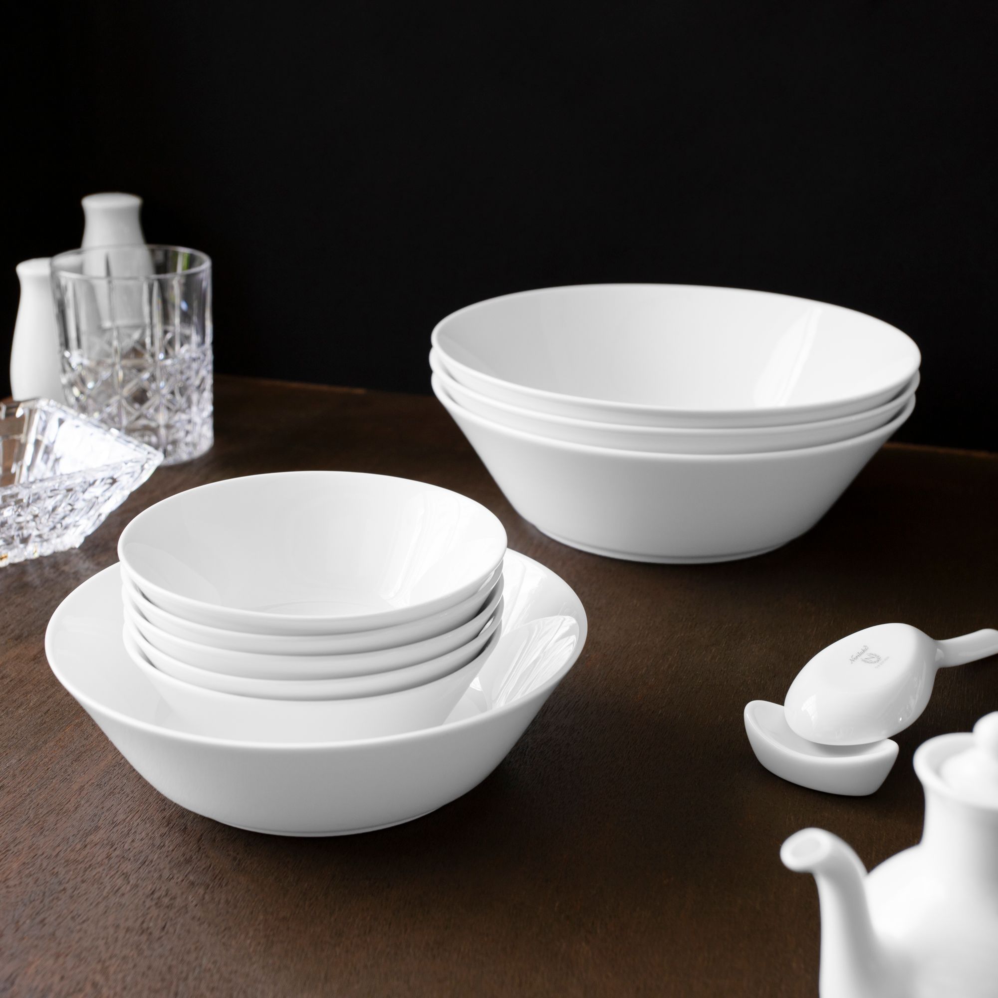 Bát (tô) đa năng 17,5cm dung tích 640ml đựng soup, đồ chiên xào sứ trắng | Noritake Art Stage 3-336L - 91097