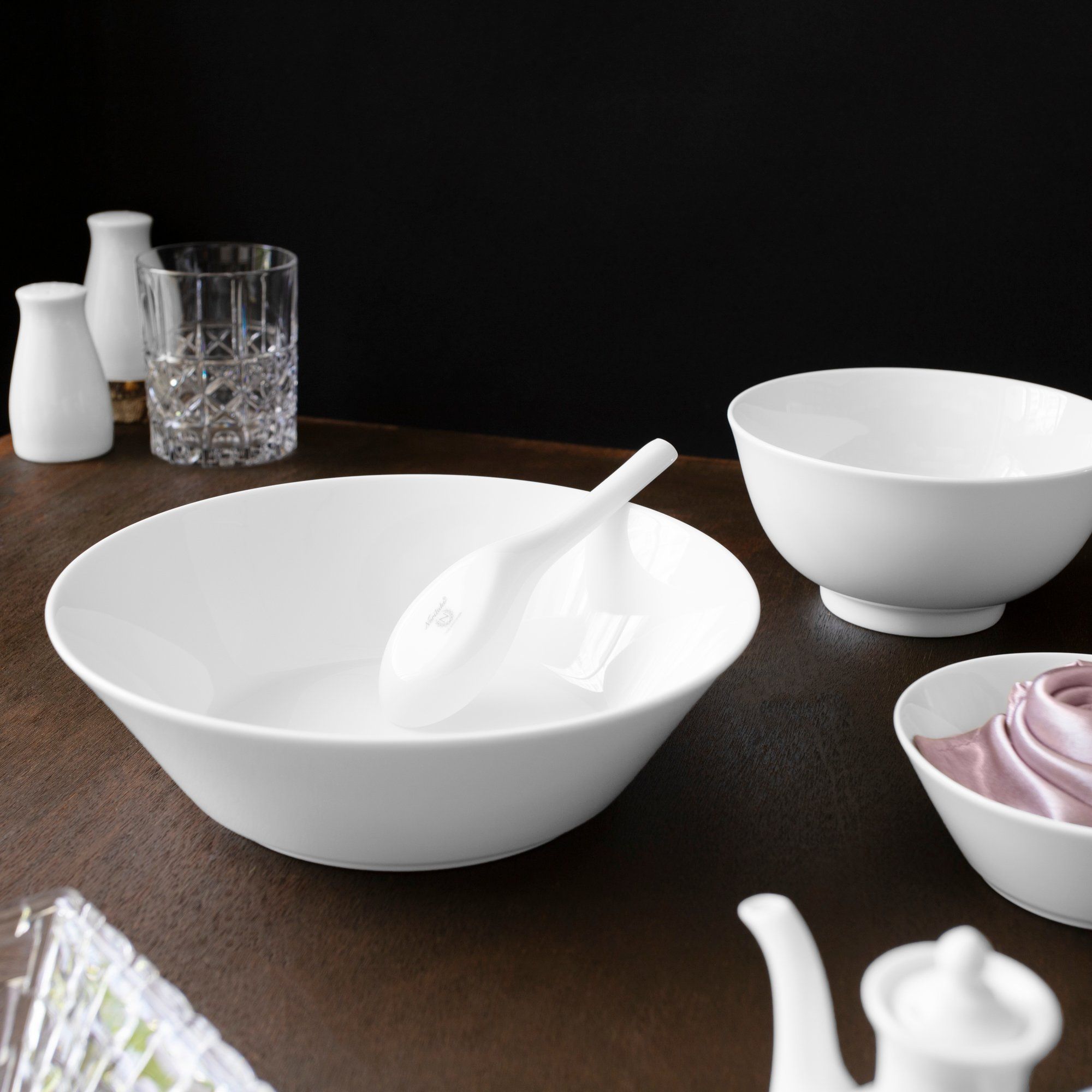 Bát canh (tô canh) tròn 22,2cm dung tích 1.400ml sứ trắng | Noritake Art Stage 3-336L - 91008