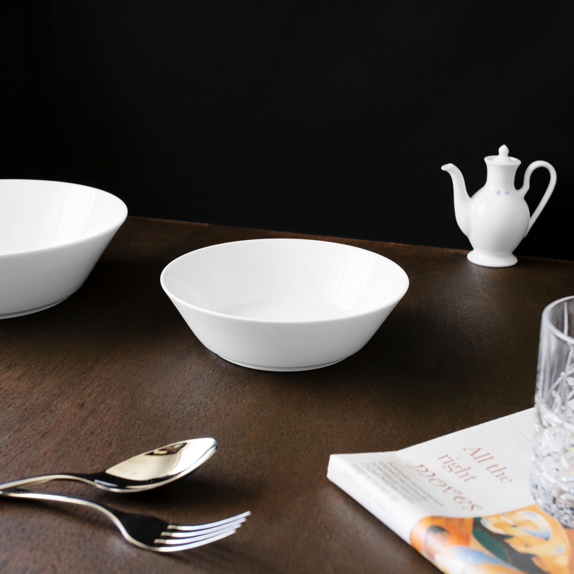 Bát (tô) đa năng 17,5cm dung tích 640ml đựng soup, đồ chiên xào sứ trắng | Noritake Art Stage 3-336L - 91097