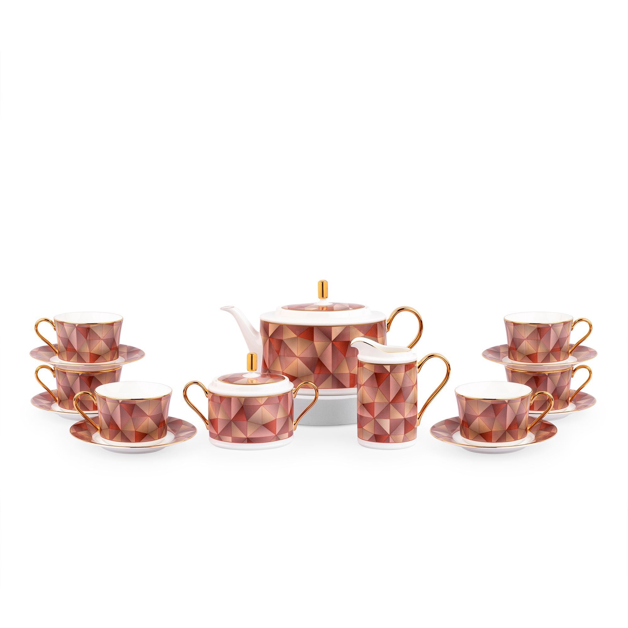 Bộ ấm chén uống trà (ấm 1.250ml, chén 245ml) 15 món sứ xương | Noritake Splendid Umber 4970L - T017A