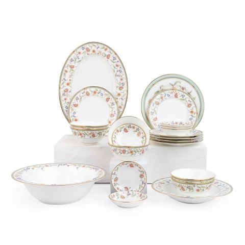  Bộ bát đĩa ăn châu Á cơ bản 22 món (cho 6 người) sứ xương | Noritake Primrose 4909L - D022AB 