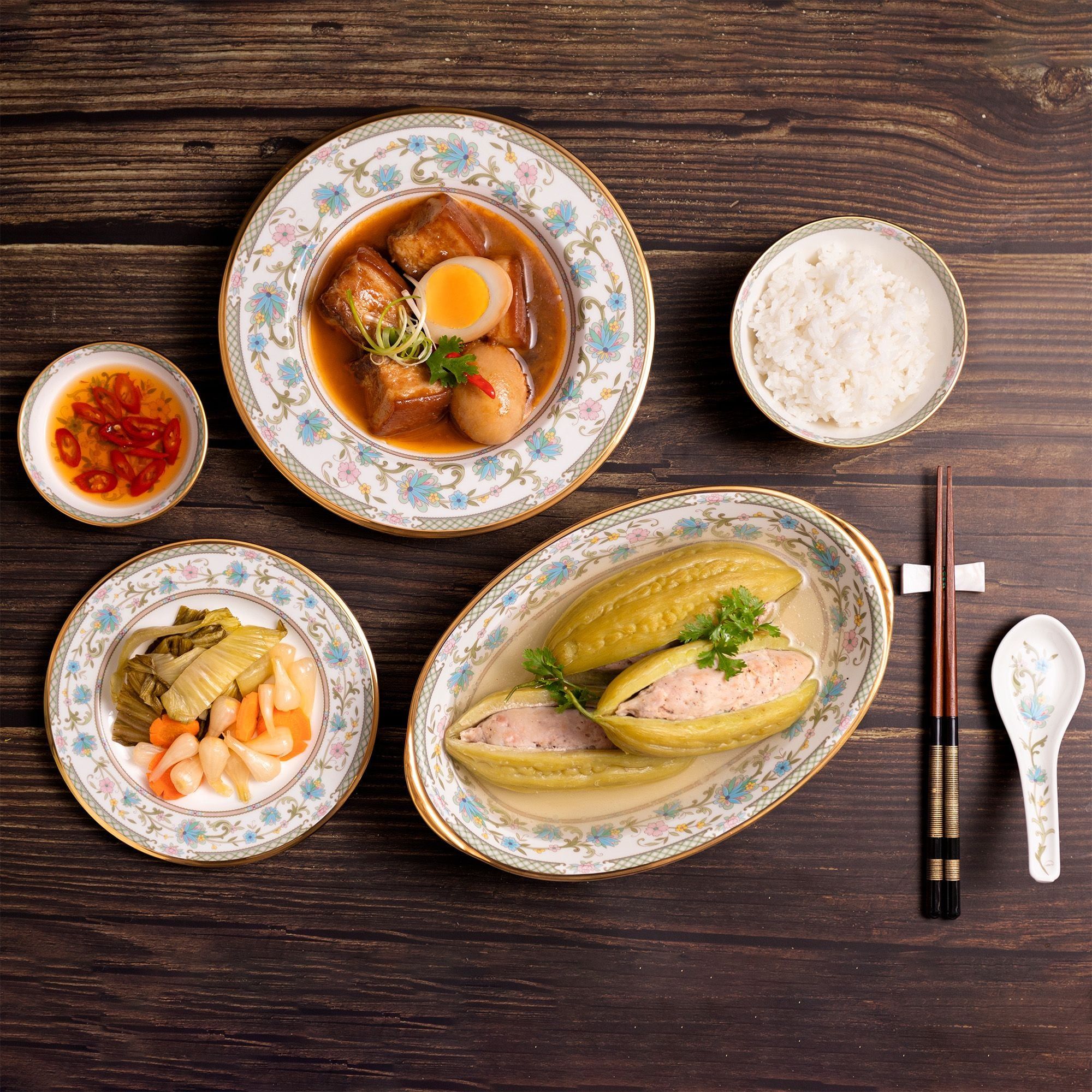 Bát canh (tô canh) Oval dài 25,8cm dung tích 950ml sứ xương Nhật Bản | Noritake Yoshino 9983J - 59538