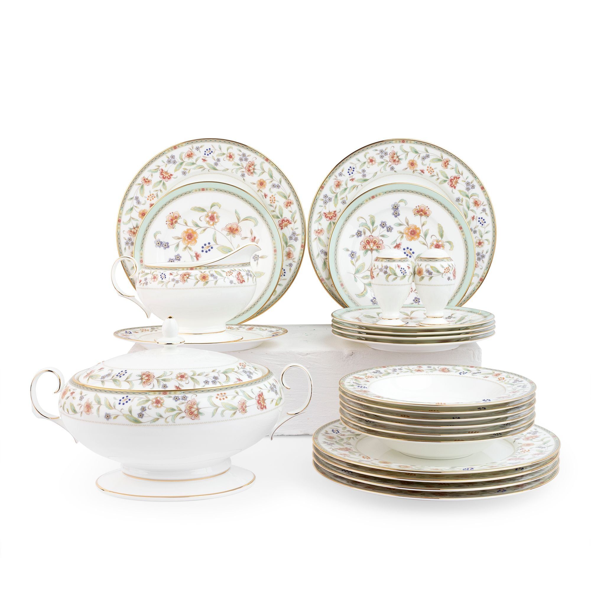 Bộ đĩa ăn kiểu Âu 22 món (cho 6 người) sứ xương | Noritake Primrose 4909L - D024AN