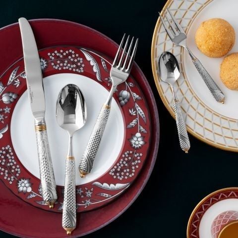  Bộ dao muỗng nĩa (dao thìa dĩa) 25 món mạ vàng cho 5 người | Yamaco Byzantine G/A YBYAS - 25 